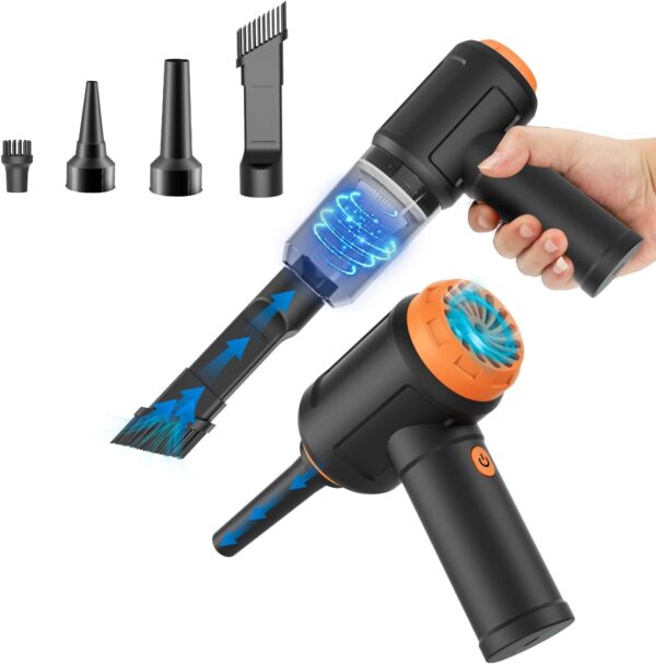 110000RPM Cordless Electric Air Duster 3-in-1 Rechargeable PC Cleaner