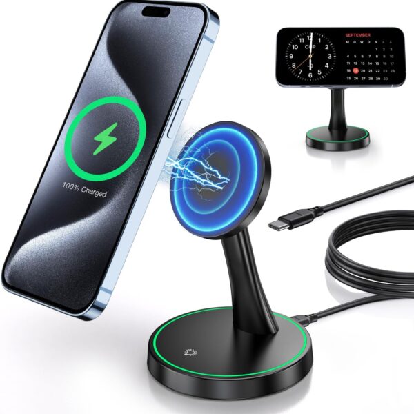15W Mag‑Safe Wireless Charger Stand Magnetic Charging Station
