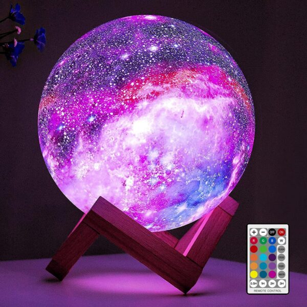 16 Colors 3D Moon Lamp, Remote & Touch Control Night Light with Wooden Base 20 16 Colors 3D Moon Lamp, Remote & Touch Control Night Light with Wooden Base 20