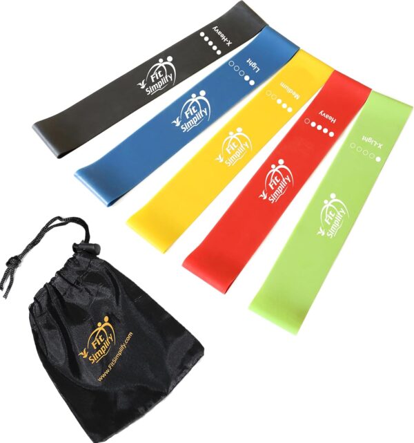 5Pcs Resistance Loop Exercise Bands with Guide & Storage Bag