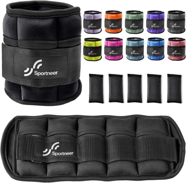 Adjustable Ankle Weights Set Removable Sandbags for Fitness Workout Training