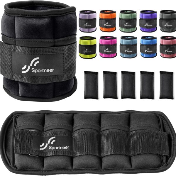 Adjustable Ankle Weights Set Removable Sandbags for Fitness Workout Training