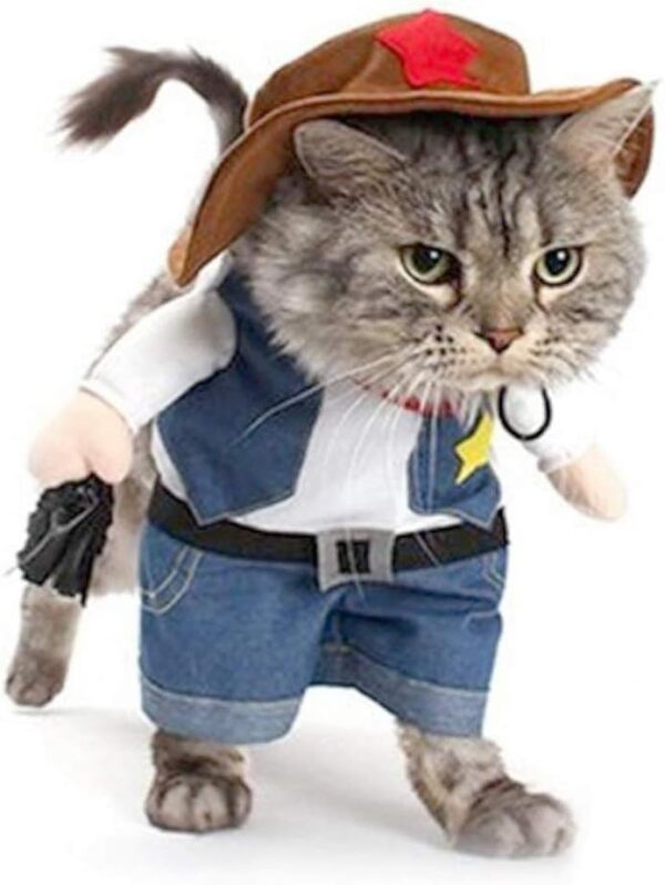 Cowboy Pet Costume With Hat Halloween Dress Up For Cats Dogs