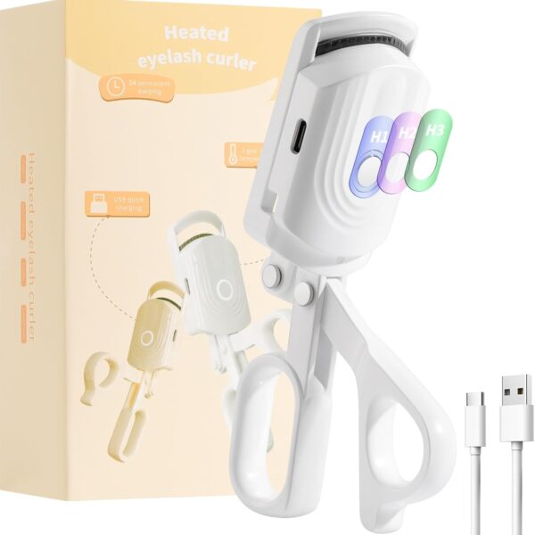 Docolor Heated Eyelash Curler 10s Fast Heat 3 Temp USB Rechargeable