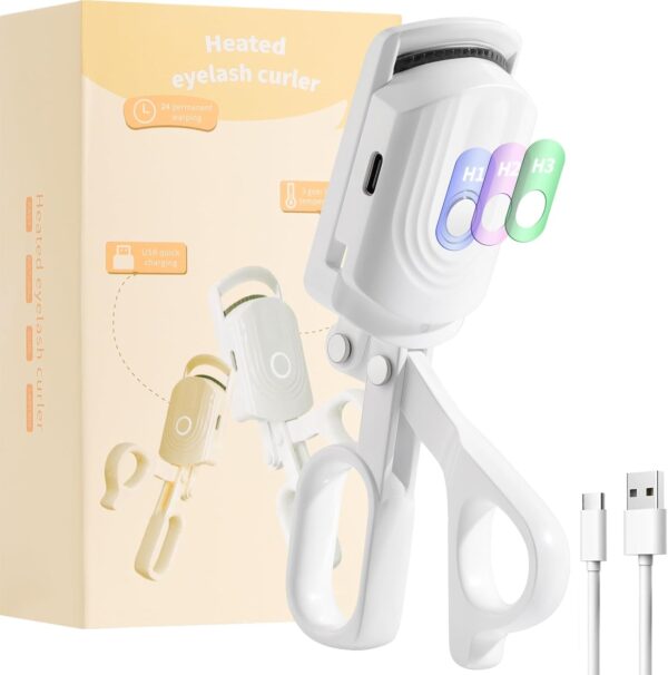 Docolor Heated Eyelash Curler 10s Fast Heat 3 Temp USB Rechargeable
