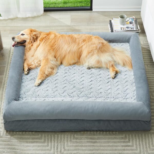 Orthopedic Bolster Dog Couch Bed Waterproof Washable Removable Cover