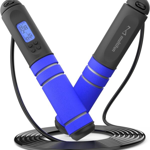 Smart Digital Jump Rope with Counter Timer Adjustable Speed Tangle-Free