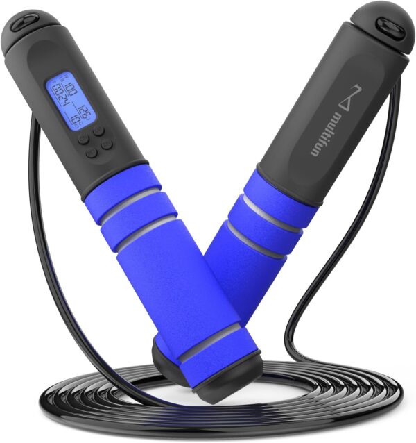 Smart Digital Jump Rope with Counter Timer Adjustable Speed Tangle-Free