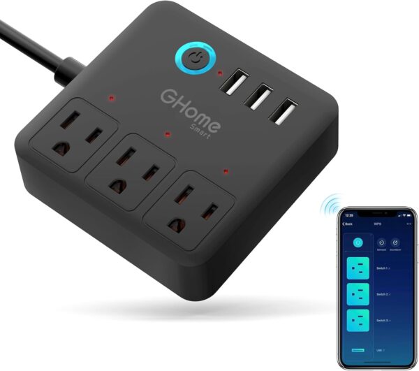 Smart Power Strip WiFi Outlets with USB Ports Surge Protector Works with Google Home