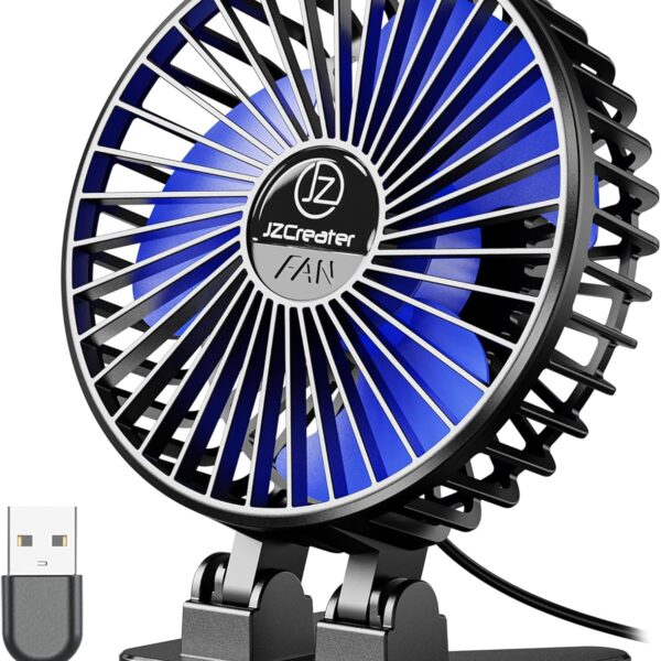 USB Mini Desk Fan 3 Speed Rotatable Strong Wind Quiet Cooling Fan