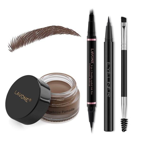 Waterproof Long Lasting Eyebrow Makeup Kit with Brow Pencil Eyeliner Brush Waterproof Long Lasting Eyebrow Makeup Kit with Brow Pencil Eyeliner Brush