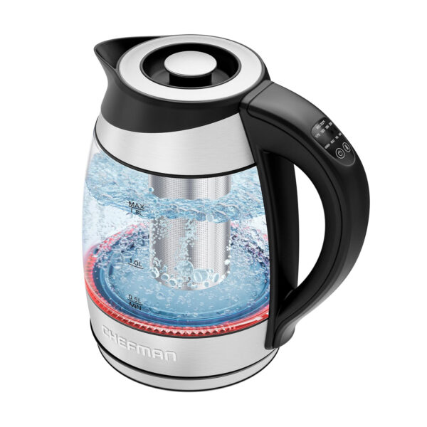 1.8L Temperature Control Glass Electric Kettle with 5 Presets & Tea Infuser