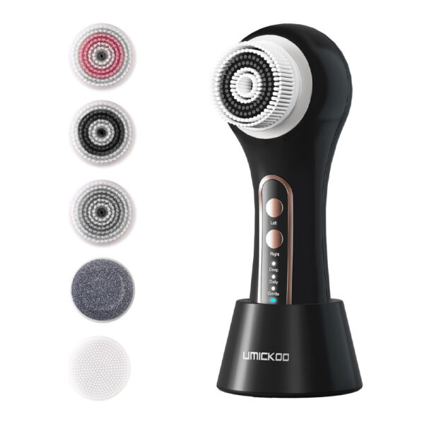 3-Mode Rotating Facial Cleansing Brush 5 Heads IPX7 Waterproof Rechargeable