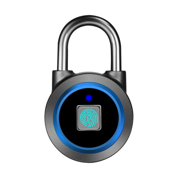 Bluetooth Fingerprint Smart Padlock Water Resistant for Gym Bike Storage Blue Bluetooth Fingerprint Smart Padlock Water Resistant for Gym Bike Storage Blue