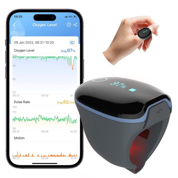 Bluetooth Wearable Pulse Oximeter Rechargeable with Vibration Alert Free APP Report Bluetooth Wearable Pulse Oximeter Rechargeable with Vibration Alert Free APP Report