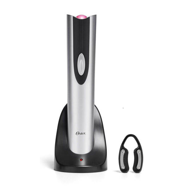 Cordless Silver Electric Wine Opener with Foil Cutter