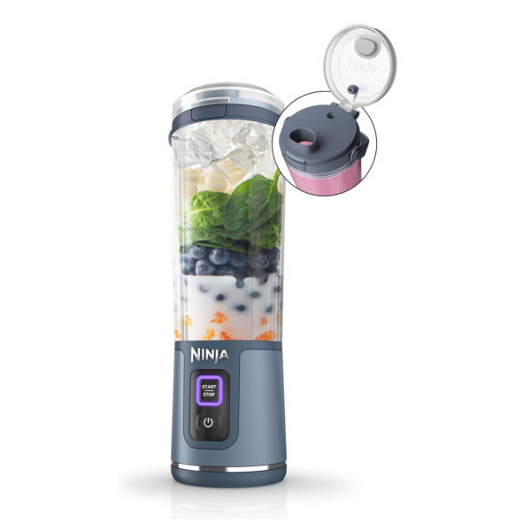 Cordless USB-C Ninja Portable Smoothie Blender 18oz Blue