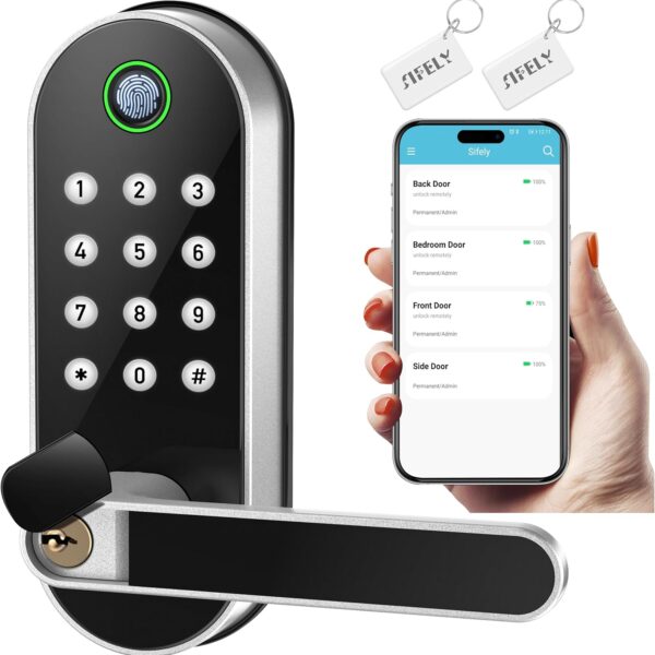 Keypad Fingerprint Door Lock Remote Access DIY Install for Home Airbnb Keypad Fingerprint Door Lock Remote Access DIY Install for Home Airbnb