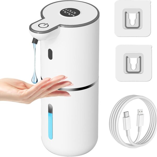 Touchless Automatic Soap Dispenser USB Rechargeable 6 Levels Adjustable 380ml Wall Mounted for Bathroom Kitchen White Touchless Automatic Soap Dispenser USB Rechargeable 6 Levels Adjustable 380ml Wall Mounted for Bathroom Kitchen White