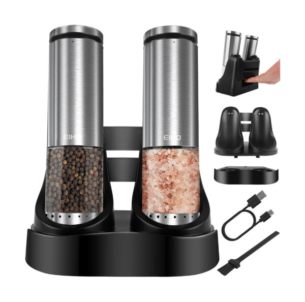 USB Rechargeable Electric Salt Pepper Grinder Set with LED USB Rechargeable Electric Salt Pepper Grinder Set with LED