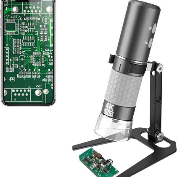 Wireless Digital Microscope 50-1000X 4K 8LED with Metal Stand Multi-system Compatible Wireless Digital Microscope 50-1000X 4K 8LED with Metal Stand Multi-system Compatible